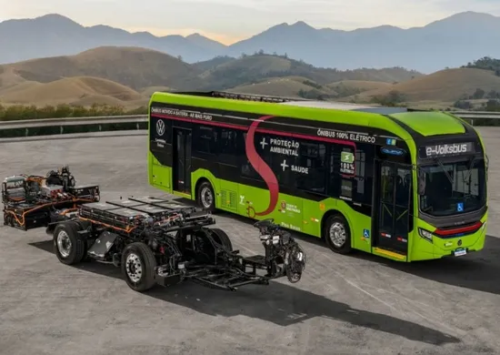 Imagem ilustrativa da imagem Veja a imagem do ônibus elétrico da Volkswagen que será testado no Transcol