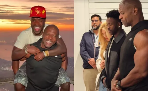 Imagem ilustrativa da imagem Vini Jr. encontra Terry Crews no Cristo Redentor após meme de 'As Branquelas'