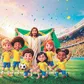 Nossa Turminha Kids transforma a emoção da Copa em louvor