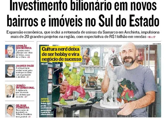 Imagem ilustrativa da imagem Confira os destaques do jornal A Tribuna deste domingo