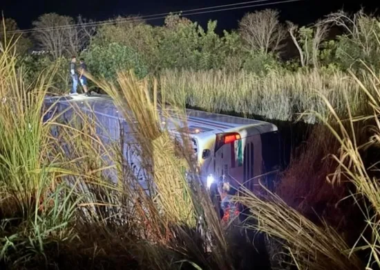 Imagem ilustrativa da imagem Motorista morre após ônibus que transportava estudantes capotar no Noroeste do ES
