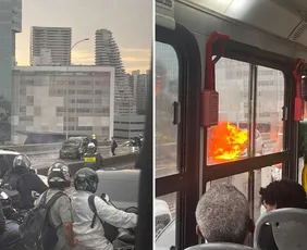 Imagem ilustrativa da imagem Terceira Ponte é liberada após bombeiros controlarem fogo em carro