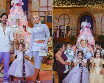 Imagem ilustrativa da imagem Filha de Virginia e Zé Felipe ganha festa de princesa e bolo de uma tonelada