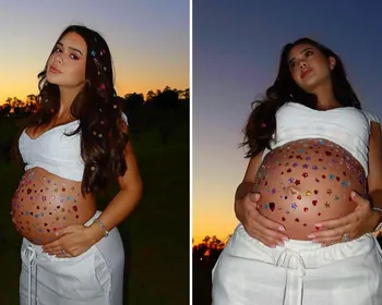 Imagem ilustrativa da imagem Grávida, Franciny Ehlke rebate críticas por não gostar de toques na barriga