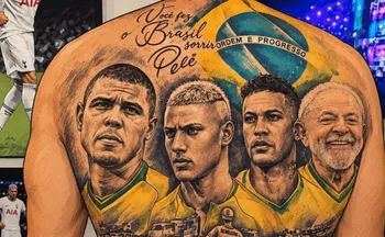 Imagem ilustrativa da imagem Richarlison publica imagem de IA com Lula tatuado após vitória do presidente