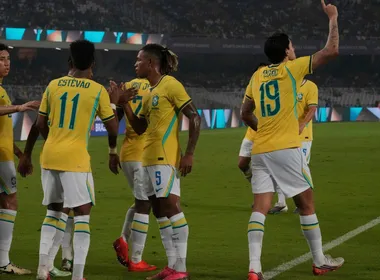 Imagem ilustrativa da imagem Estêvão volta a marcar pela seleção em goleada com ritmo de treino contra a Índia