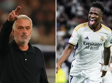 Imagem ilustrativa da imagem Mourinho escala Vini Jr. na Champions, mas avisa que jogador não é intocável