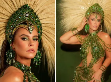 Imagem ilustrativa da imagem Paolla Oliveira é coroada rainha de bateria da Imperatriz Leopoldinense