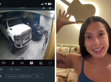 Imagem ilustrativa da imagem VÍDEO | Ana Castela leva susto ao encontrar gambá na garagem de casa e sai correndo