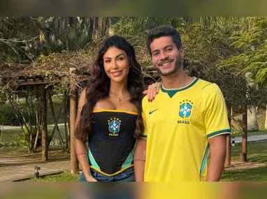 Imagem ilustrativa da imagem Arthur Aguiar e Jheny Santucci reatam casamento e revelam nome da filha
