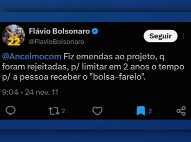 Imagem ilustrativa da imagem Flávio apaga posts em que chamava Bolsa Família de “bolsa-farelo”