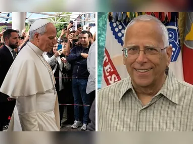 O Papa Leão XIV (c) acena ao chegar ao Policlínico Agostino Gemelli, em Roma, na Itália, nesta terça-feira, 13 de outubro de 2026
