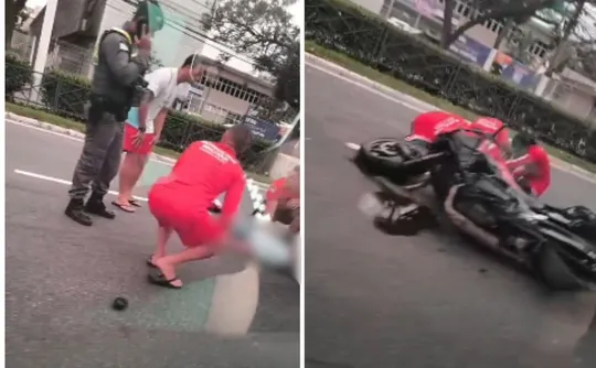 Imagem ilustrativa da imagem Acidente entre moto e carro complica trânsito na Av. Beira Mar em Vitória