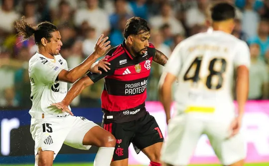 Imagem ilustrativa da imagem Com influência da arbitragem, Santos busca empate com líder Flamengo