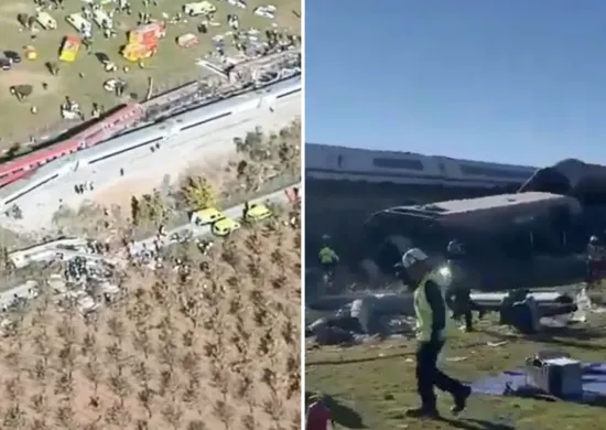 Imagem ilustrativa da imagem Acidente entre trens de alta velocidade mata ao menos 30 pessoas na Espanha