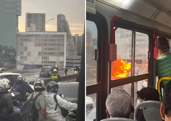 Imagem ilustrativa da imagem Terceira Ponte é liberada após bombeiros controlarem fogo em carro