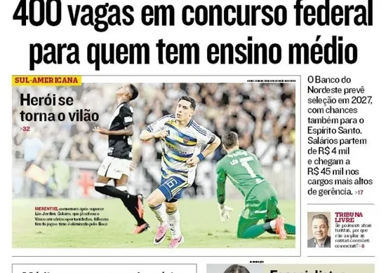Imagem ilustrativa da imagem Confira os destaques do jornal A Tribuna desta quarta-feira