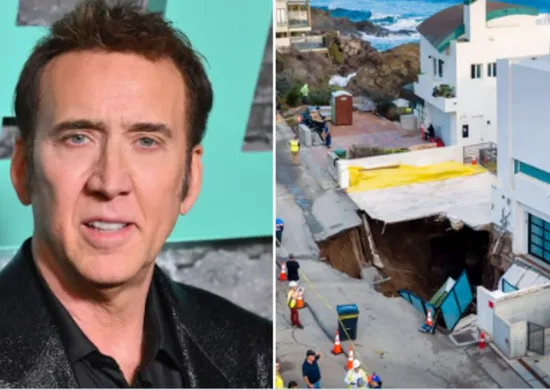 Imagem ilustrativa da imagem Cratera destrói entrada da mansão de Nicolas Cage em Malibu