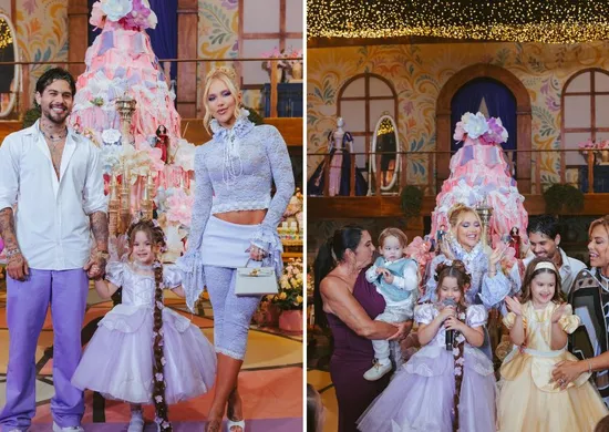 Imagem ilustrativa da imagem Filha de Virginia e Zé Felipe ganha festa de princesa e bolo de uma tonelada