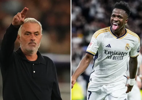 Imagem ilustrativa da imagem Mourinho escala Vini Jr. na Champions, mas avisa que jogador não é intocável