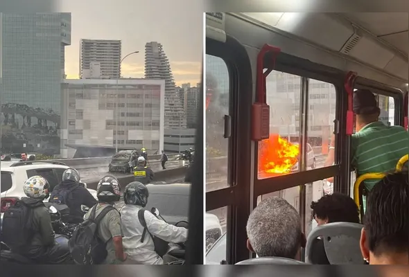Imagem ilustrativa da imagem Terceira Ponte é liberada após bombeiros controlarem fogo em carro