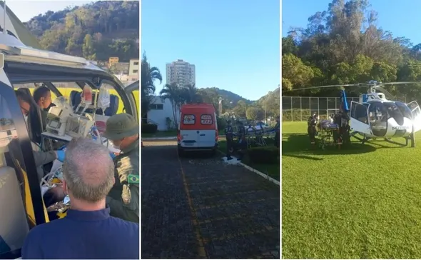 Imagem ilustrativa da imagem Criança de 5 anos é resgatada de helicóptero após afogamento em Santa Teresa