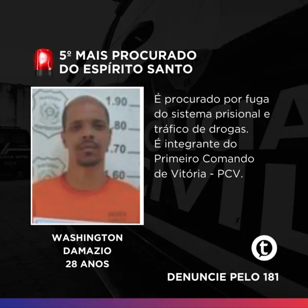 Confira a nova lista dos dez criminosos mais procurados no ES