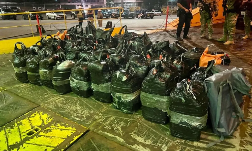 14 cães ajudam a polícia a encontrar cocaína em navio