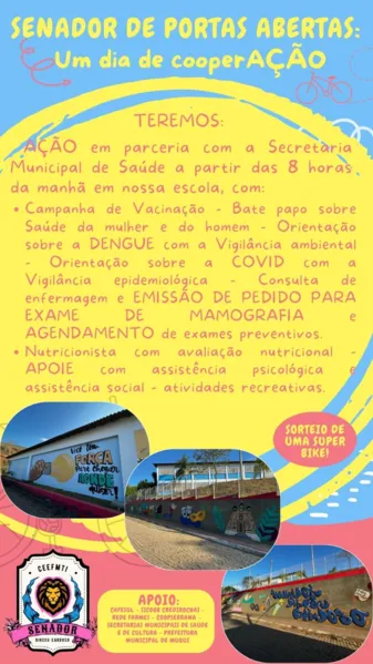 Escola de Muqui realiza ação social com passeio ciclístico e serviços de saúde