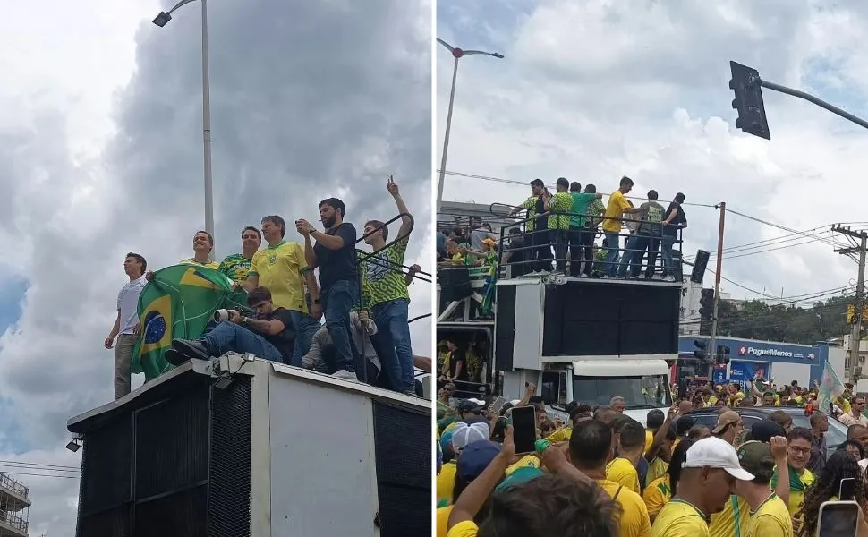 Ato de Flávio Bolsonaro reúne apoiadores em Vitória