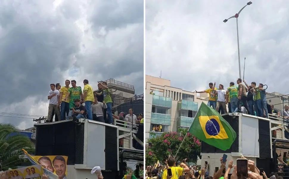 Ato de Flávio Bolsonaro reúne apoiadores em Vitória