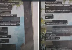 Mensagens do grupo de WhatsApp mostram alunos planejando levar armas brancas, como machados e facões, para realizar o crime