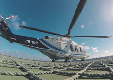 Helicóptero em plataforma:  “troca de turmas”, com passageiros diferentes na ida e na volta