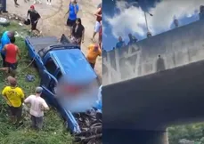 Veículo caiu de viaduto após ser perseguido por uma motocicleta