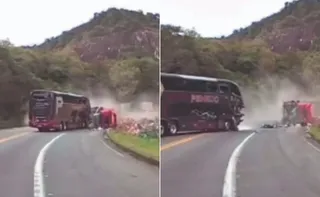 Imagem ilustrativa da imagem “Foi uma cena de terror”, conta sobrevivente de acidente entre ônibus e carreta