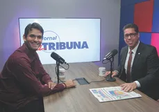 Marcelo Santos (à direita) comentou com Eduardo Maia que a televisão é fundamental para  mostrar propostas.