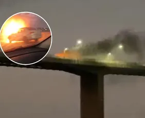 Imagem ilustrativa da imagem Carro pega fogo e complica trânsito na Terceira Ponte neste domingo