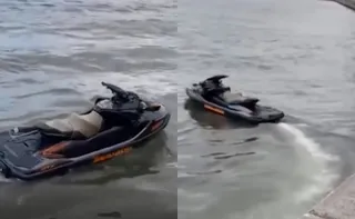 Imagem ilustrativa da imagem VÍDEO | Moto aquática sem piloto é flagrada na Baía de Vitória