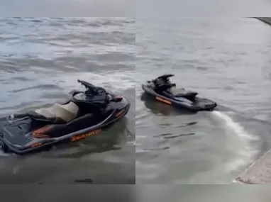 Imagem ilustrativa da imagem VÍDEO | Moto aquática sem piloto é flagrada na Baía de Vitória