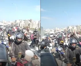 Imagem ilustrativa da imagem Grupo faz motociata na Terceira Ponte e complica trânsito