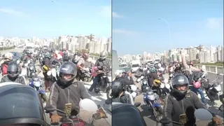 Imagem ilustrativa da imagem Grupo faz motociata na Terceira Ponte e complica trânsito