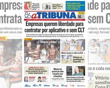 Imagem ilustrativa da imagem Confira os destaques do jornal A Tribuna deste domingo