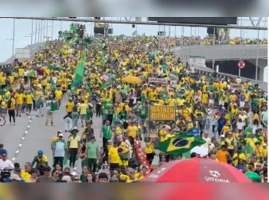 Imagem ilustrativa da imagem Ato Bolsonarista interdita trânsito e ocupa Terceira Ponte neste 7 de setembro