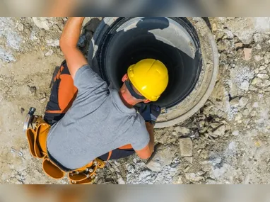 Imagem ilustrativa da imagem Homem fica preso em galeria após queda de chapa de granito no ES