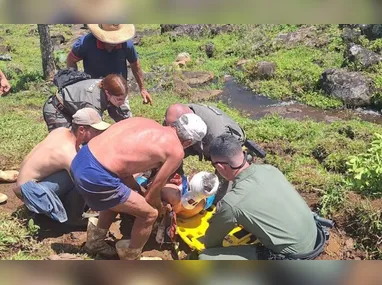 Mag e Zury foram resgatadas pelo Corpo de Bombeiros