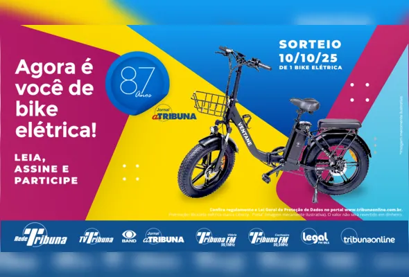 Imagem ilustrativa da imagem 87 anos do Jornal A Tribuna | Agora é você de bike elétrica