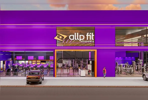 Projeção de uma das unidades da Allp Fit