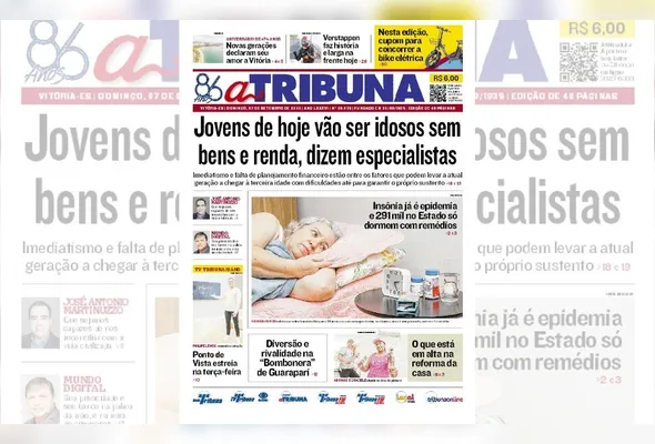 Imagem ilustrativa da imagem Confira os destaques do jornal A Tribuna deste domingo