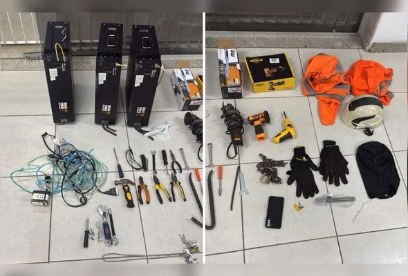Material apreendido. Já foram identificados 200 furtos em todo o ES