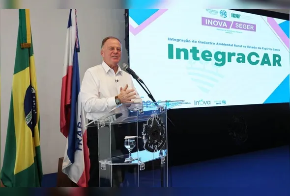 Governador Renato Casagrande durante a solenidade de lançamento do IntegraCAR